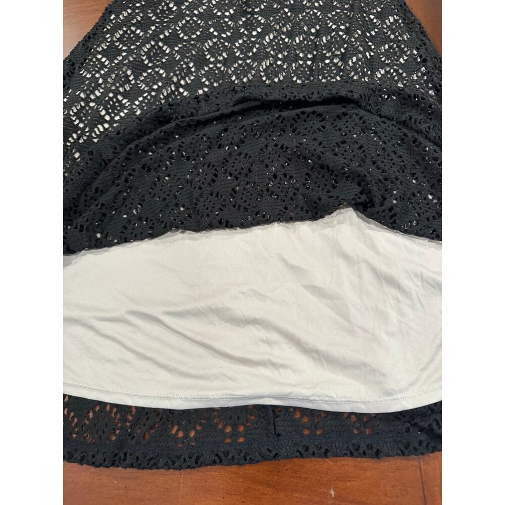 Dressbarn Black Crochet Lace Fit & Flare Dress Belted NWT Size 4 - Picture 11 of 14